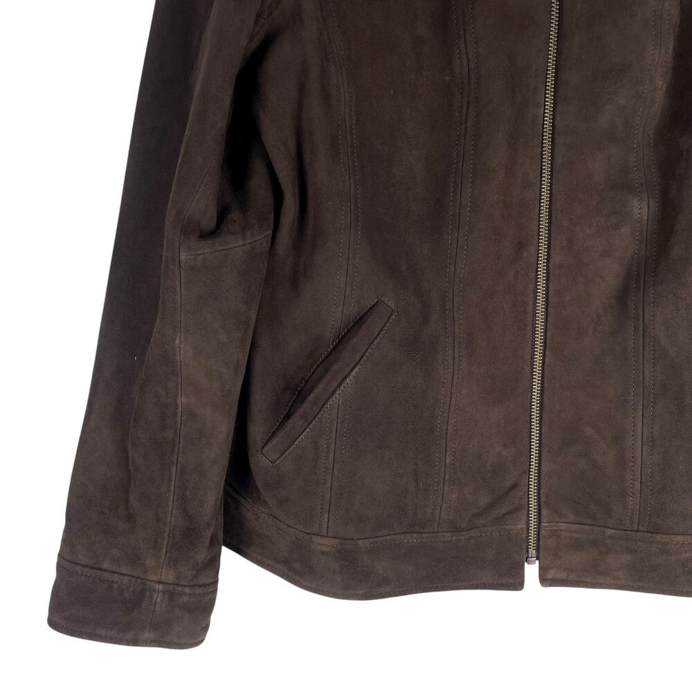 J. Jill Genuine Suede Leather Zip Jacket Walnut Brown Size S - Picture 6 of 11